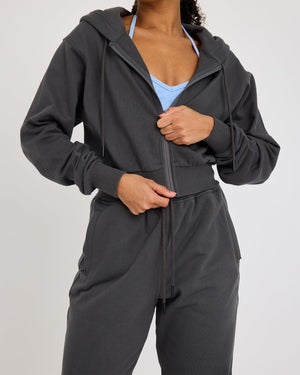 Felpa con cappuccio Core Classic Cropped Zip