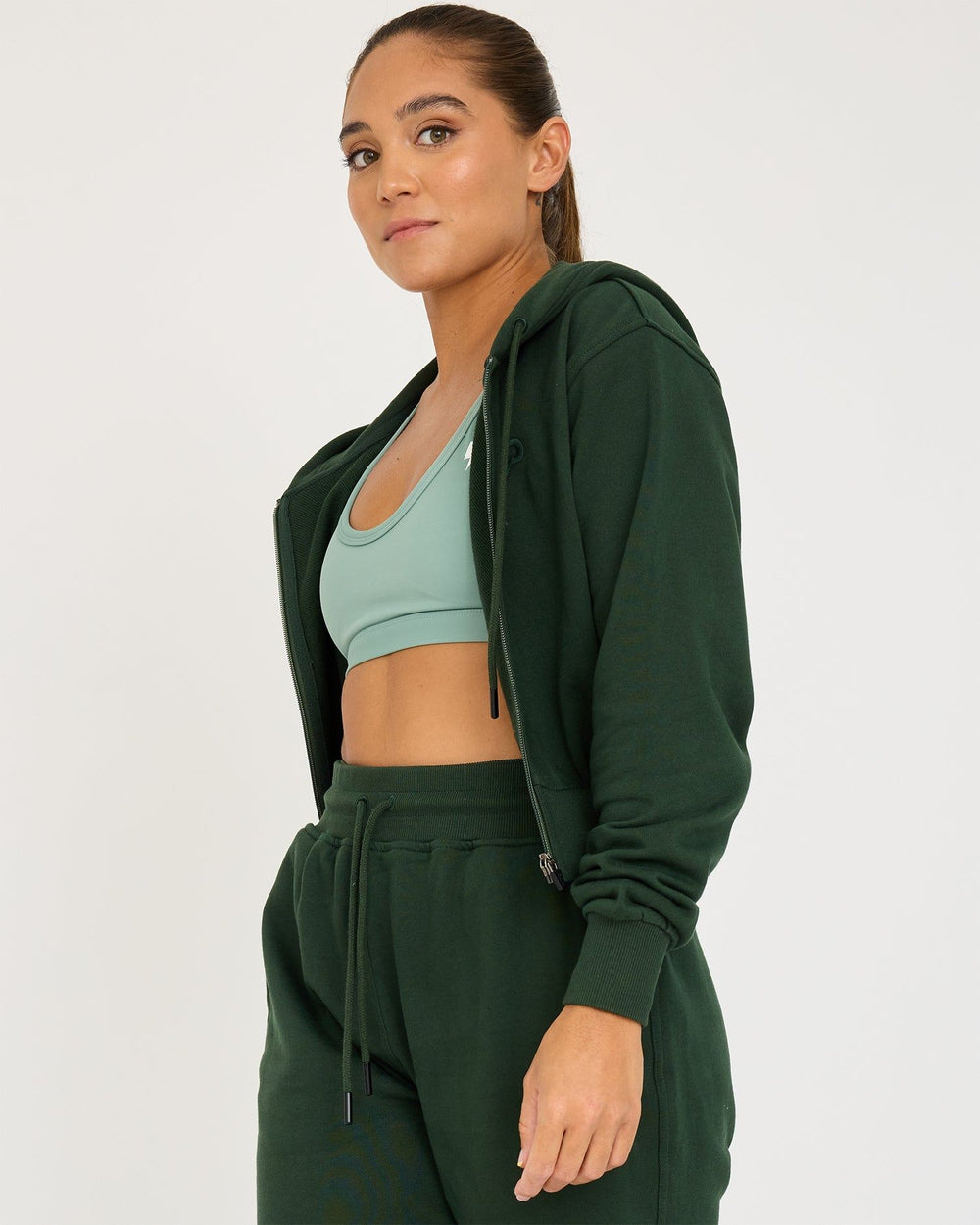 Core Klassieke Cropped Zip Hoodie