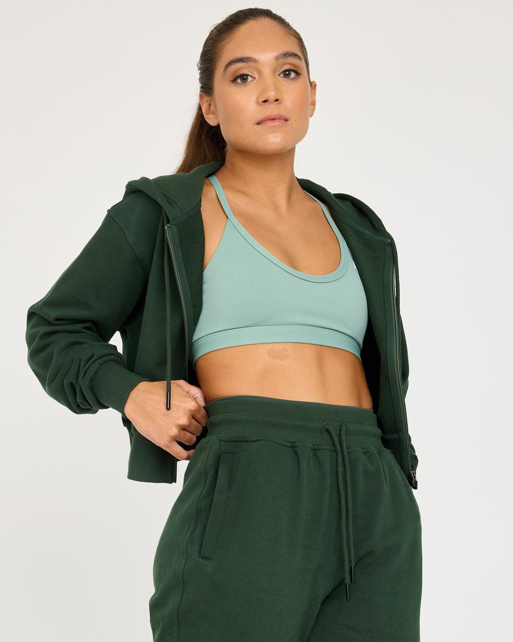 Core Klassieke Cropped Zip Hoodie
